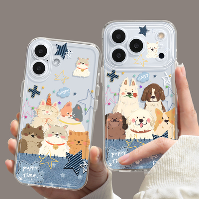 优思顿适用iphone17手机壳苹果17promax新款17pm透明16pro蓝色15小狗14卡通12全包11套超火13系列17pro保护壳