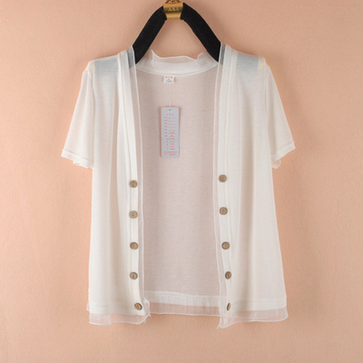 薄针织雪纺边小外套2023