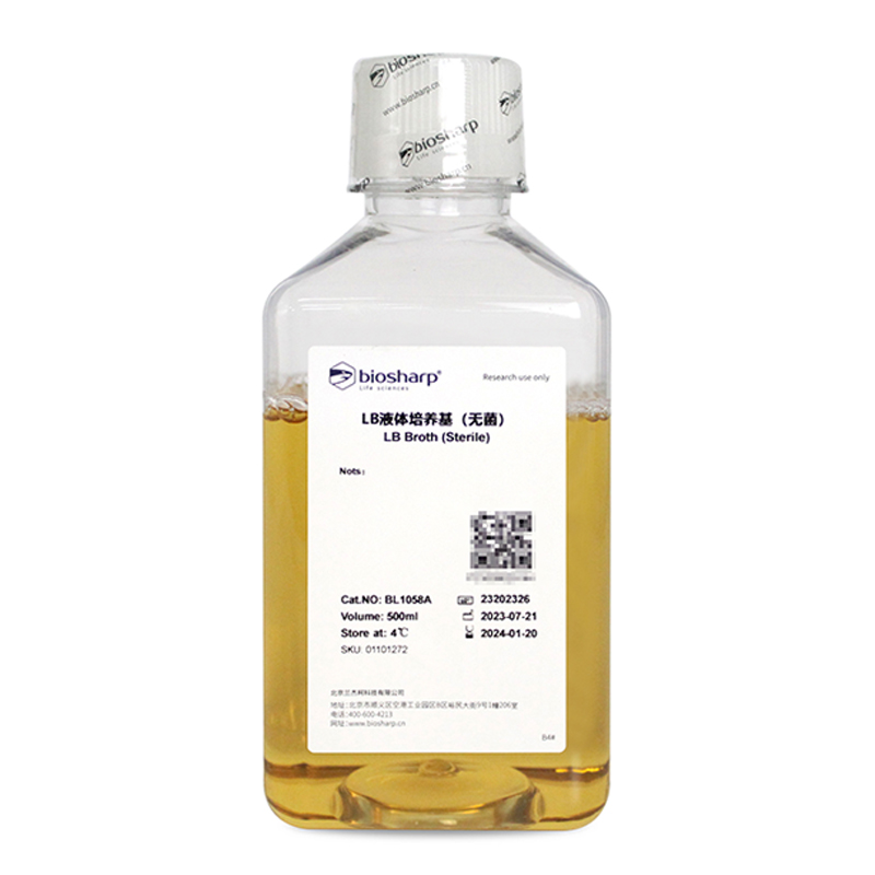 白鲨Biosharp BL1058A LB液体培养基 LB肉汤培养基（无菌）500ml