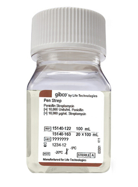Gibco 15140-122 青霉素-链霉素溶液（100X 双抗）100ml/瓶