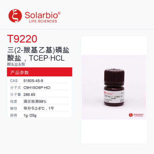 Solarbio 索莱宝 三磷盐酸盐，TCEP·HCL T9220-1g 滴定检测98%