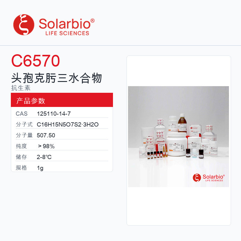 Solarbio 索莱宝 头孢克肟 三水合物 C6570-1g ＞98%