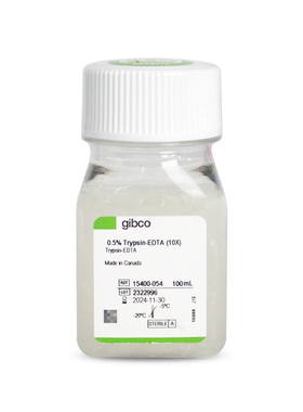 Gibco 15400-054 胰酶细胞消化液 (0.5%胰酶，含EDTA，不含酚红)