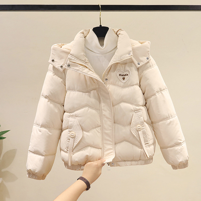 棉衣女短款2025冬季新款加厚羽绒棉服洋气宽松显瘦连帽棉袄外套潮
