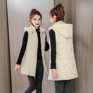 2024新款女士羽绒棉马甲中长款韩版修身外穿秋冬棉服坎肩马夹外套