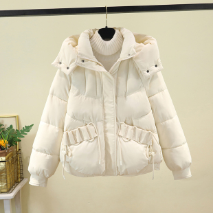 加厚棉衣外套宽松显瘦棉袄潮 冬季 可拆卸帽羽绒棉服女短款 2025新款