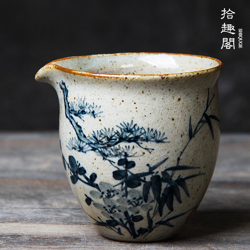 纯手绘复古风公道杯青花瓷仿古
