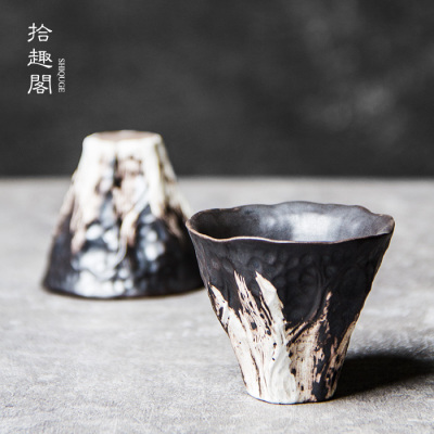 手工粗陶茶杯复古功夫茶品茗杯