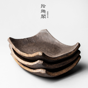 日式 陶瓷杯垫隔热防滑垫复古手工粗陶茶杯垫杯托茶托功夫茶道零配