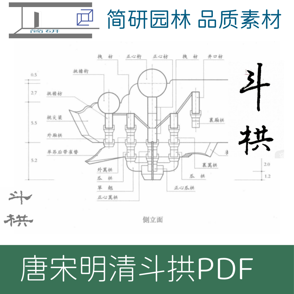 307-古建筑斗拱资料宋式明清斗拱铺作pdf素材全套无cad