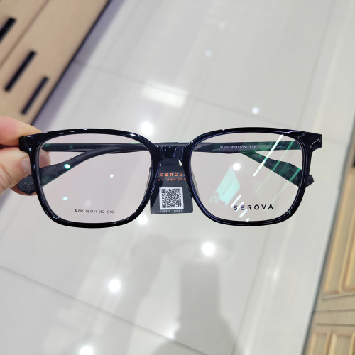 SEROVA施洛华新款显瘦张若昀同款超轻素颜板材近视眼镜框SL891