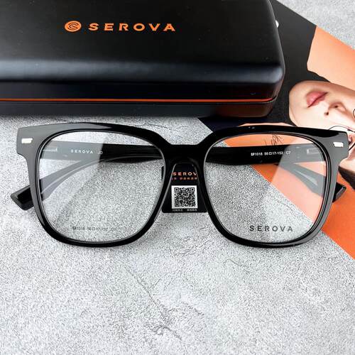 SEROVA施洛华SF1018眼镜框大黑粗框近视眼镜架可配度数防蓝光女潮
