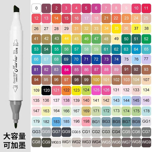 掌握（GRASP）马克笔单支自选补色油性笔双头学生专用套装补充0号白色肉色红色绘画涂鸦补色笔蓝色灰色单支