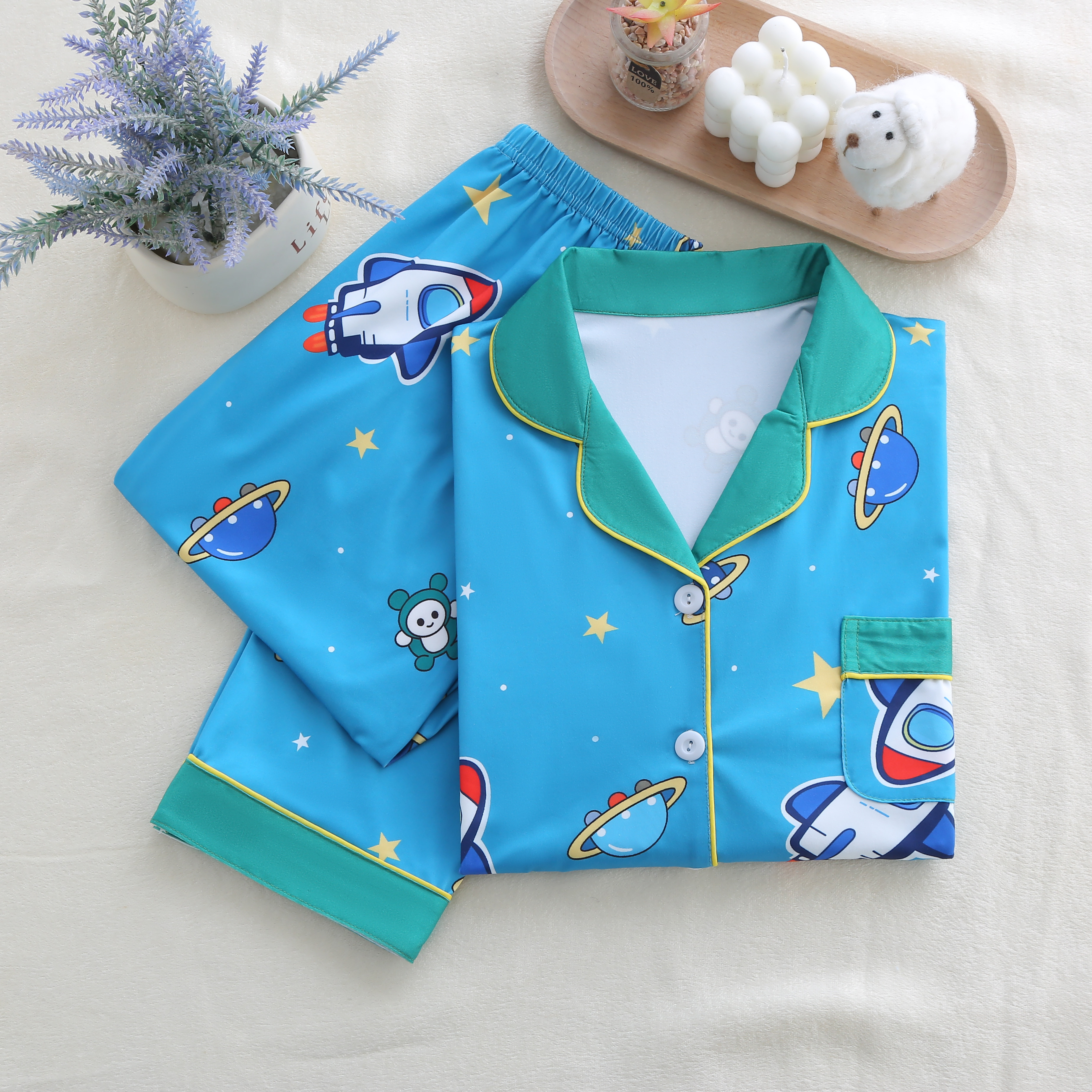 2026新款男童睡衣春秋季纯棉长袖韩版宽松儿童卡通男孩家居服套装