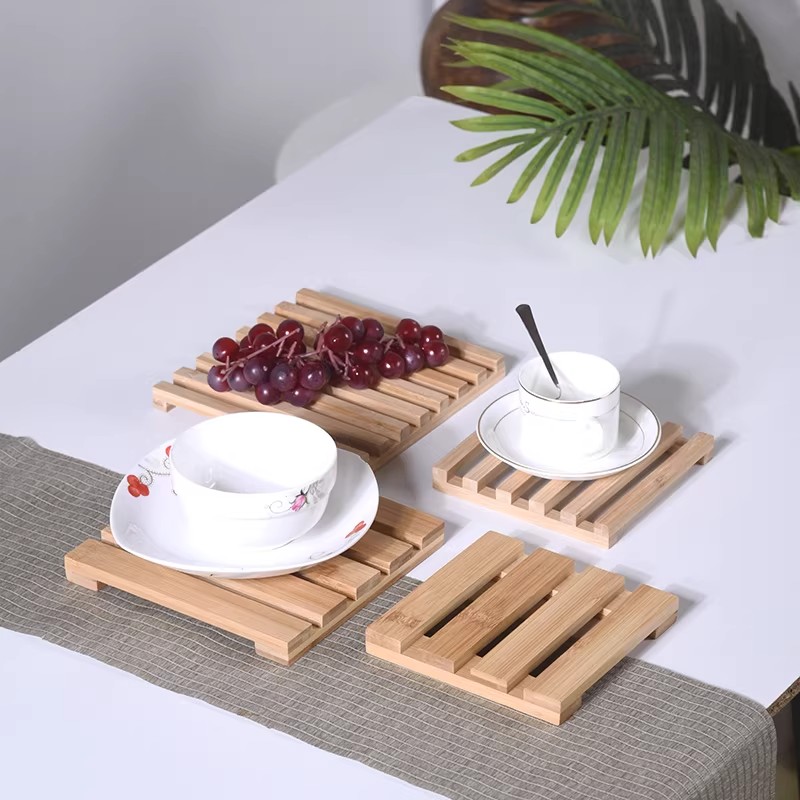 18cm加厚菜垫防烫汤碗锅垫杯垫砂锅竹垫隔热垫纯竹家用大号餐桌垫