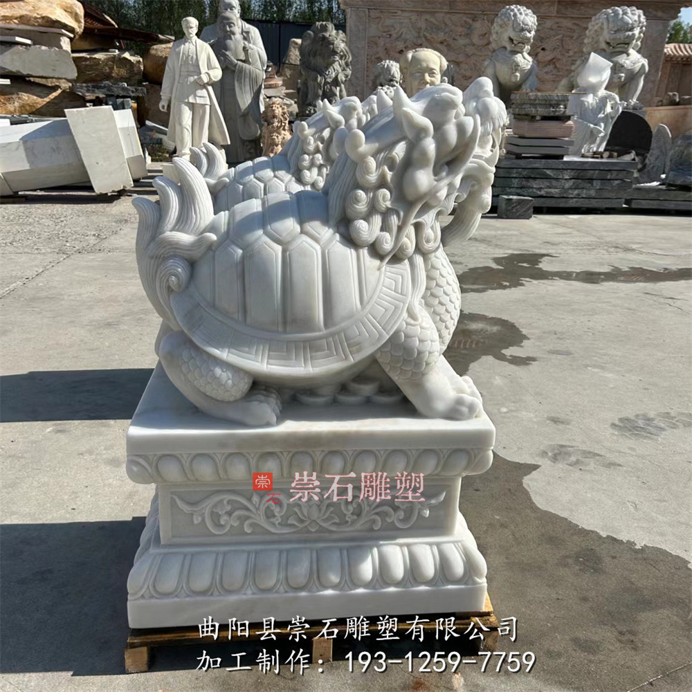 石雕龙龟石头青石龙头龟摆件家用庭院赑屃霸下吐水茶宠八卦小乌龟