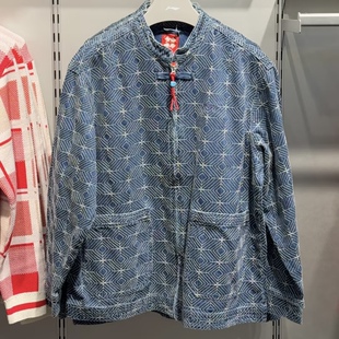 宽松休闲水洗牛仔外套AJDV023 时尚 李宁正品 日进斗金系列男女同款