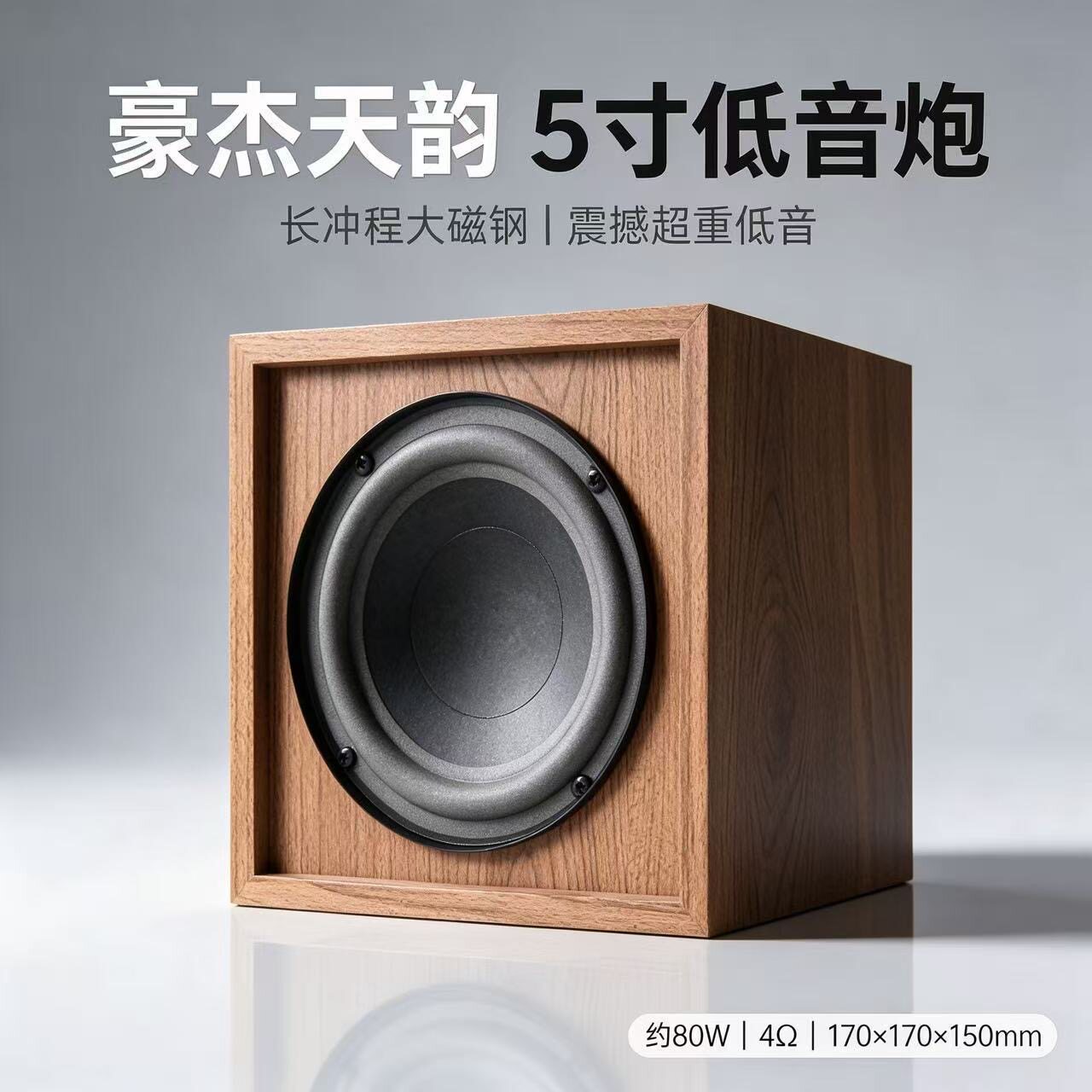 豪杰天韵发烧hifi级5寸低音炮超重低音喇叭无源低音炮音响音箱
