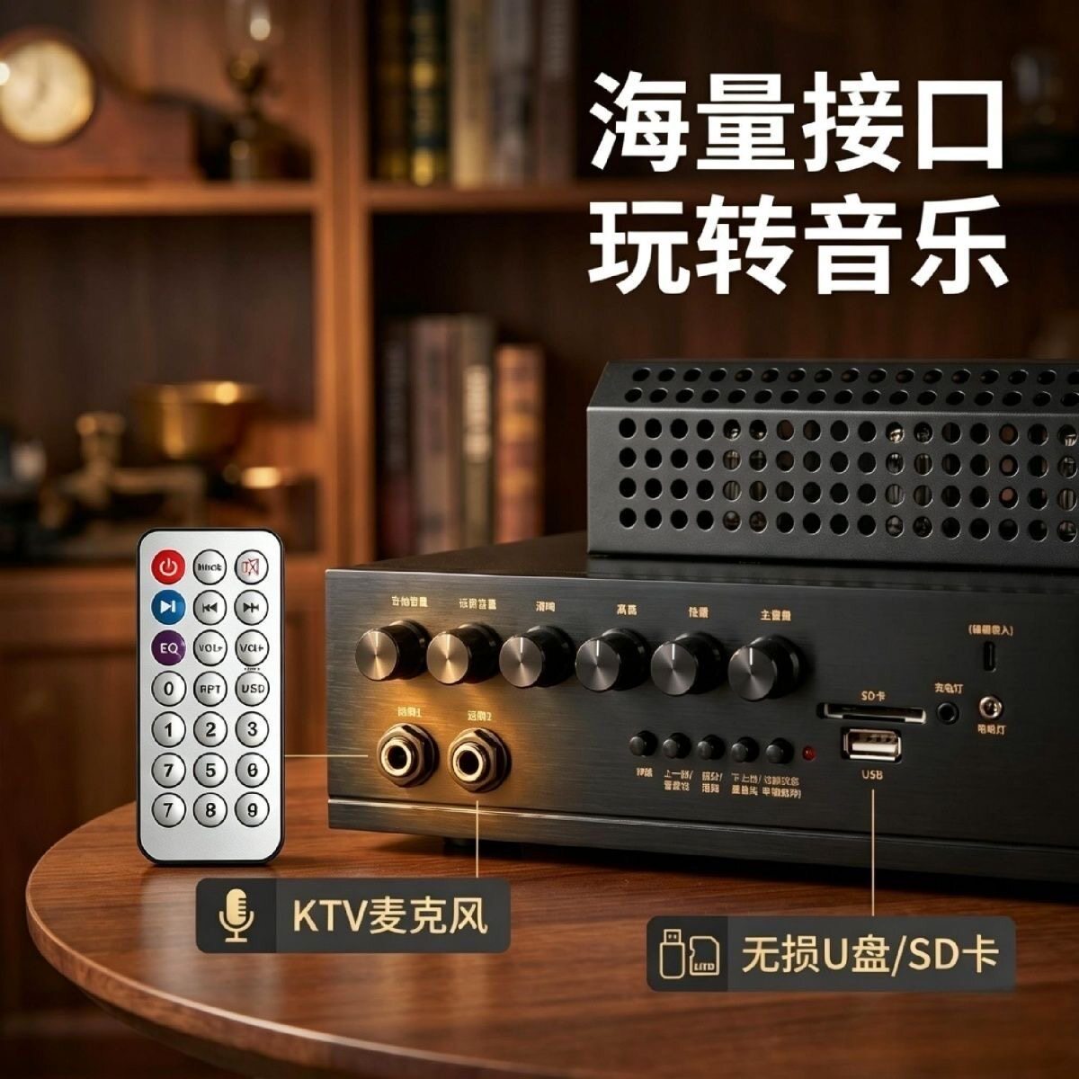 声丽美385发烧HiFi胆机功放蓝牙usb无损数播高低音独立调节卡拉OK