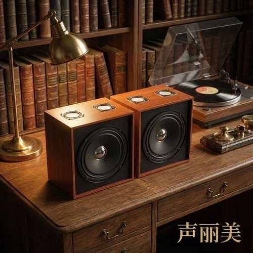 声丽美c6书架桌面音箱hifi无源音箱6.5寸木制书架音箱音响发烧级