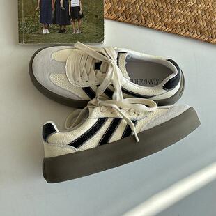 复古百搭厚底阿甘鞋女鞋春秋板鞋休闲运动鞋夏季厚底小白德训鞋