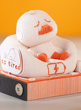 便签本 瘫倒鸭 高颜值可撕3d纸雕立体艺术便利贴学生创意好玩有趣