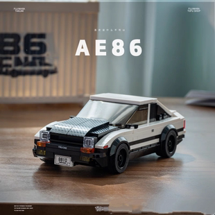 品铂积木BP8810-AE86汽车拼装积木展示柜模型收藏版8格车玩具