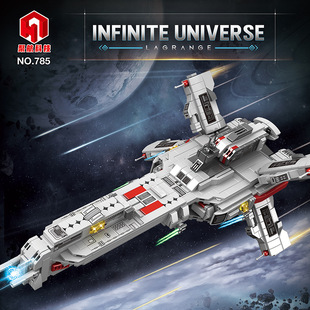 聚航782刺水母级-护卫舰拉格朗日系列拼装儿童小颗粒积木玩具模型