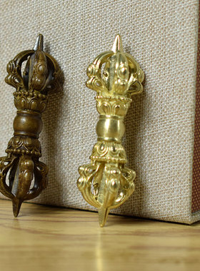 黄铜小金刚杵复古做旧黄铜本色长度9厘米