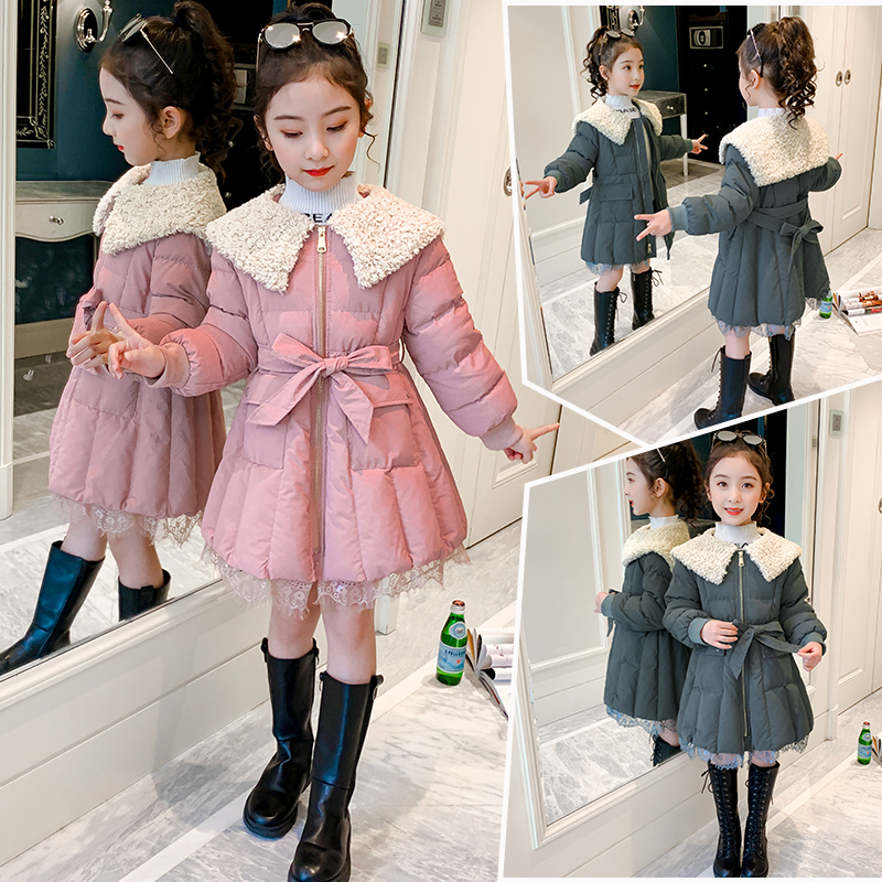 女童冬季洋气加厚派克服外套棉袄