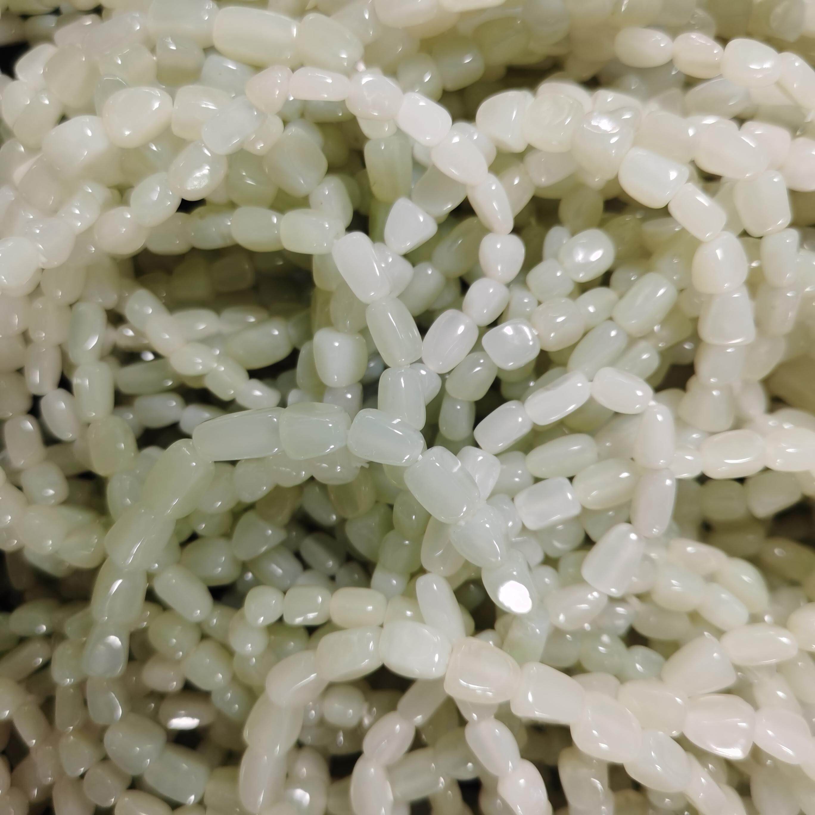 天然新疆和田玉籽料边角料原石手链白玉小下角料情侣手串保真正品