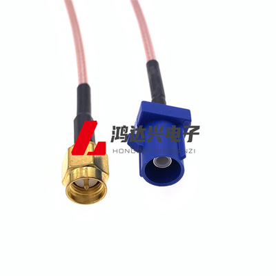 FAKRA公转SMA公射频连接线 FAKRA通用C型汽车线束车载GPS收音机线