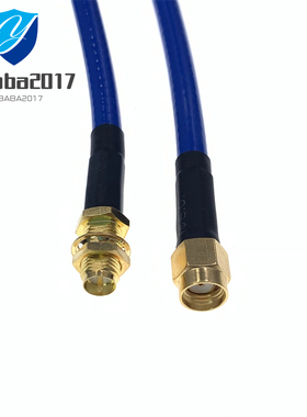 超柔电缆 蓝色RG142射频线 RP-SMA反极性反接 超柔低损耗5.8G射频