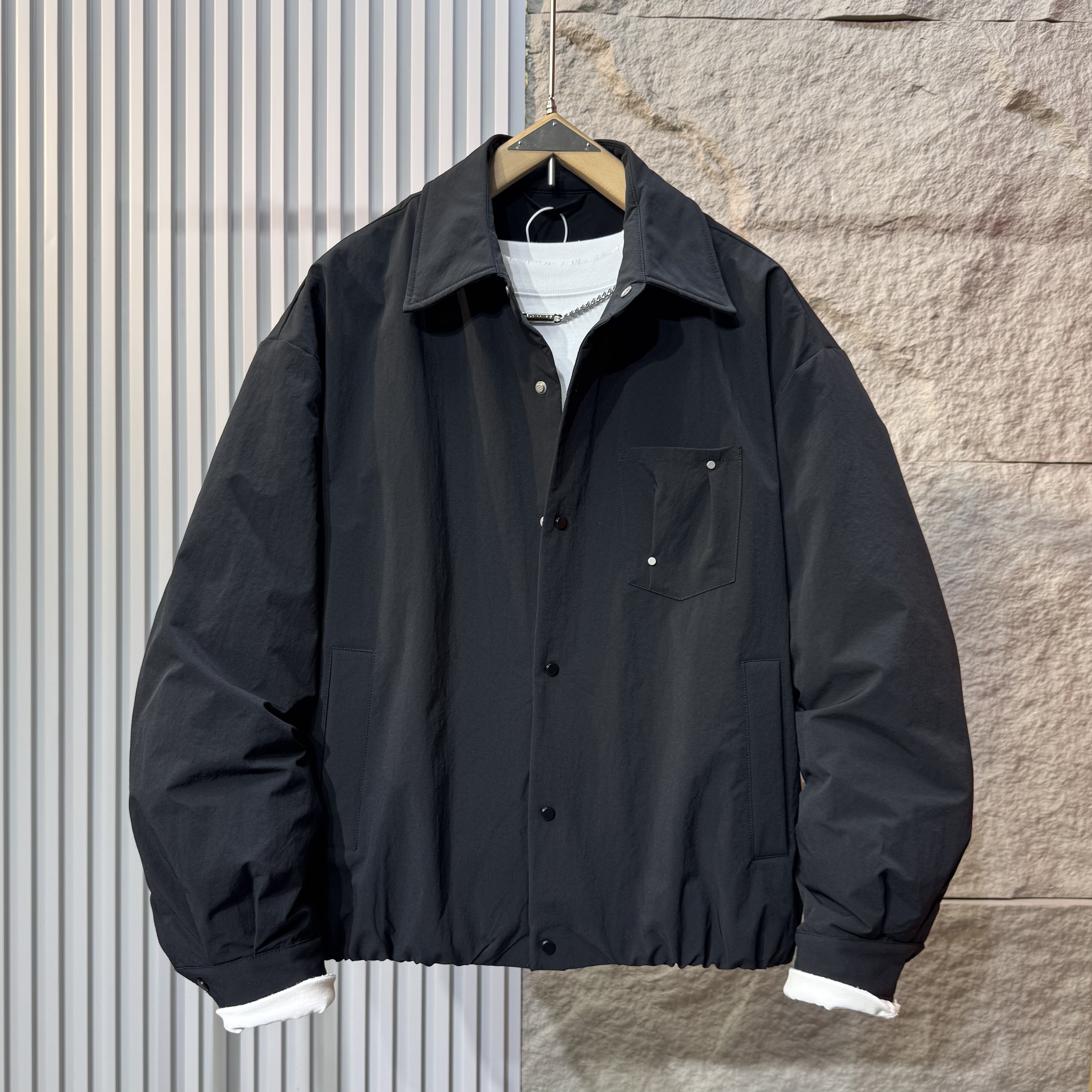 冬季新款衬衫领轻薄保暖羽绒服