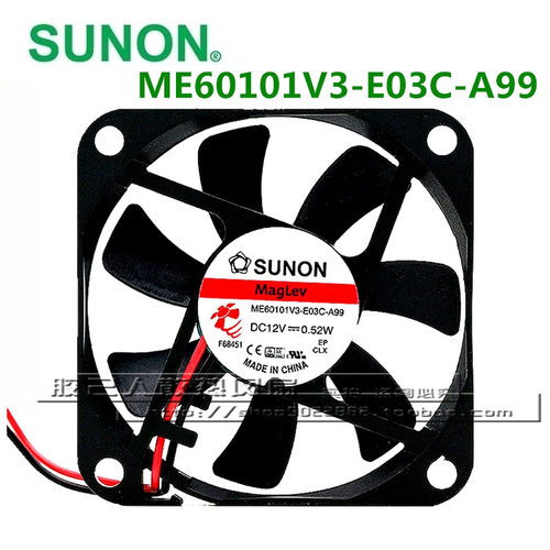 SUNON建准ME60101V3-E03C-A99 6010 12V 0.52W超安静超薄散热风扇