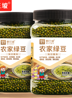 野三坡东北绿豆罐装新鲜农家绿豆可发芽皮薄颗粒饱满绿豆粥冰沙