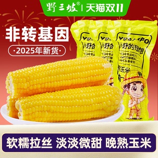 野三坡25年新玉米黄糯玉米新鲜低脂软糯香甜拉丝苞谷免切真空即食