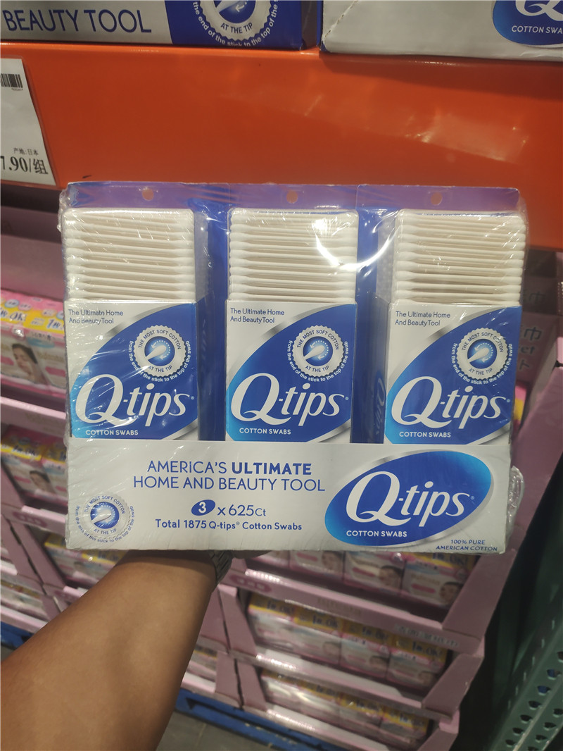 开市客costco化妆耳朵代购美国进口q-tips卸妆清洁纸轴棉棒棉签