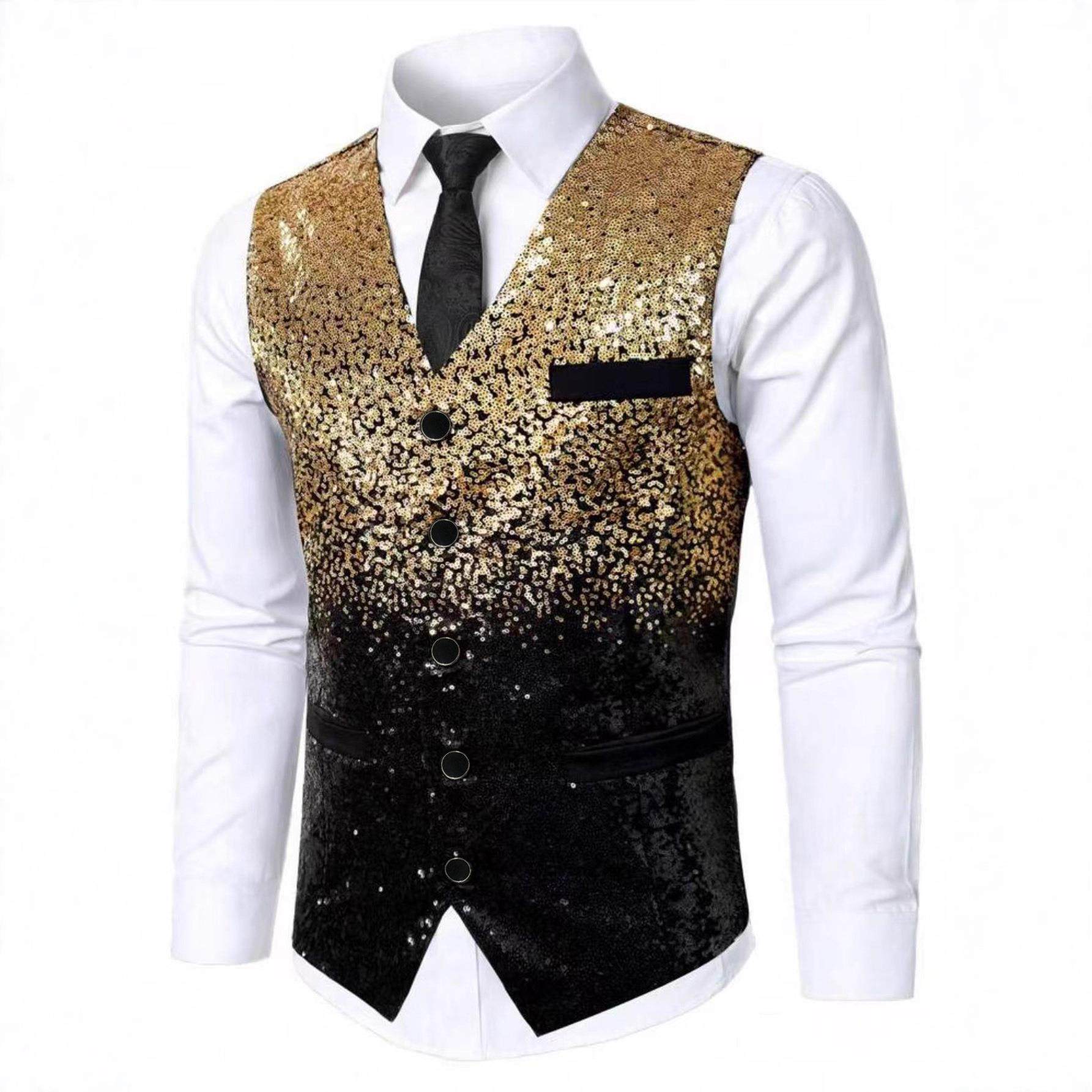 男士渐变色亮片西装马甲夜店酒吧前台服务员礼服,男装,背心,淘宝优惠券,粉丝福利购,淘宝优惠卷