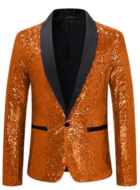 2025跨境外贸新款闪亮特效外套亚马逊男士珠片西装西服