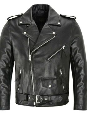Casual lapel leather jacket for men男士休闲翻领皮衣外套