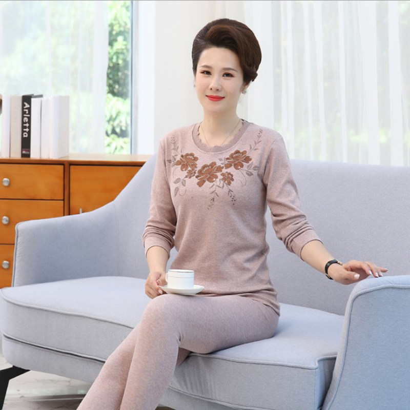 秋衣秋裤女士纯棉内穿薄款