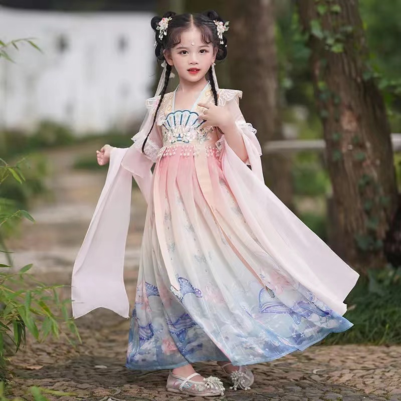 女童汉服春季新款中国风儿童古装古风超仙公主裙女孩唐装旗袍夏季