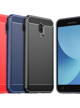 适用三星Galaxy J7 Plus手机壳J7+/C8保护套纯色全包防滑防摔软壳