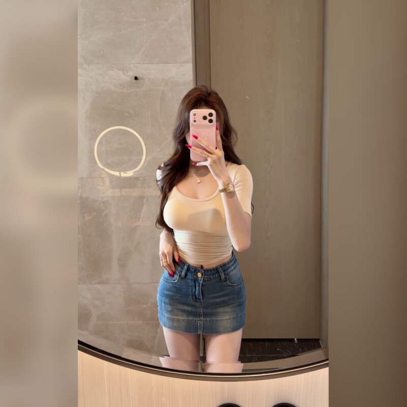 时尚修身低腰百搭牛仔短裙裤