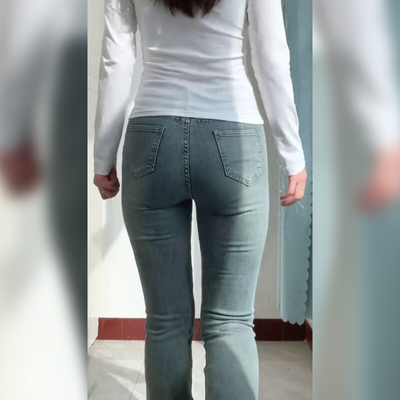 高腰修身微喇牛仔裤女显瘦提臀小个子百搭显高长裤弹力舒适显身材