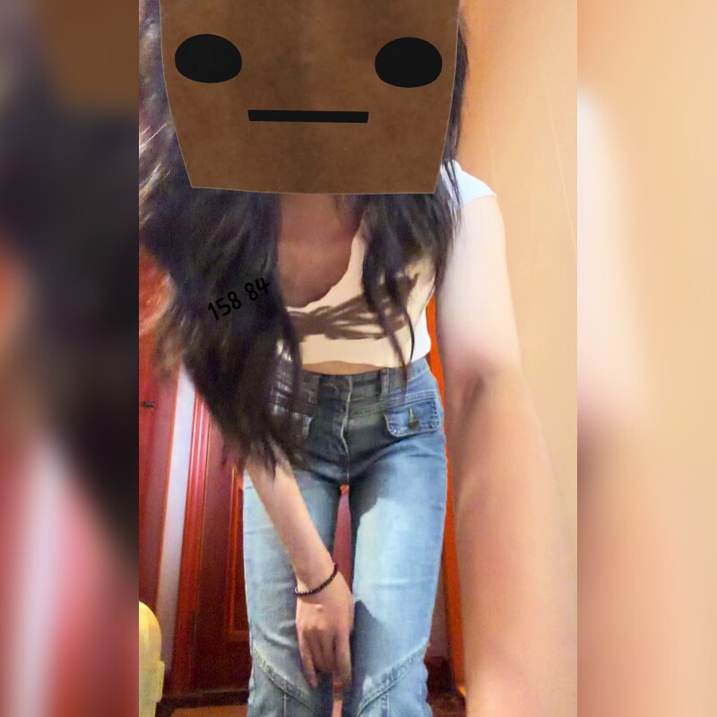 美式复古微喇牛仔裤女低腰修身显瘦马蹄喇叭长裤