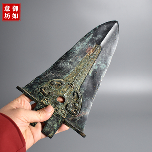 青铜矛青铜器纯铜刀剑模型古玩兵器收藏品摆件博古架装饰影视道具