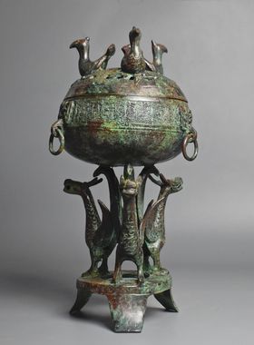 青铜器龙凤炉香薰炉仿古做旧摆件