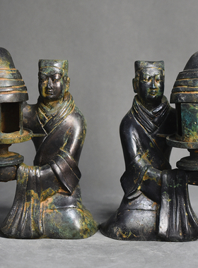 长信宫灯一对仿古青铜器纯铜灯具复古家居装饰影视道具工艺品摆件